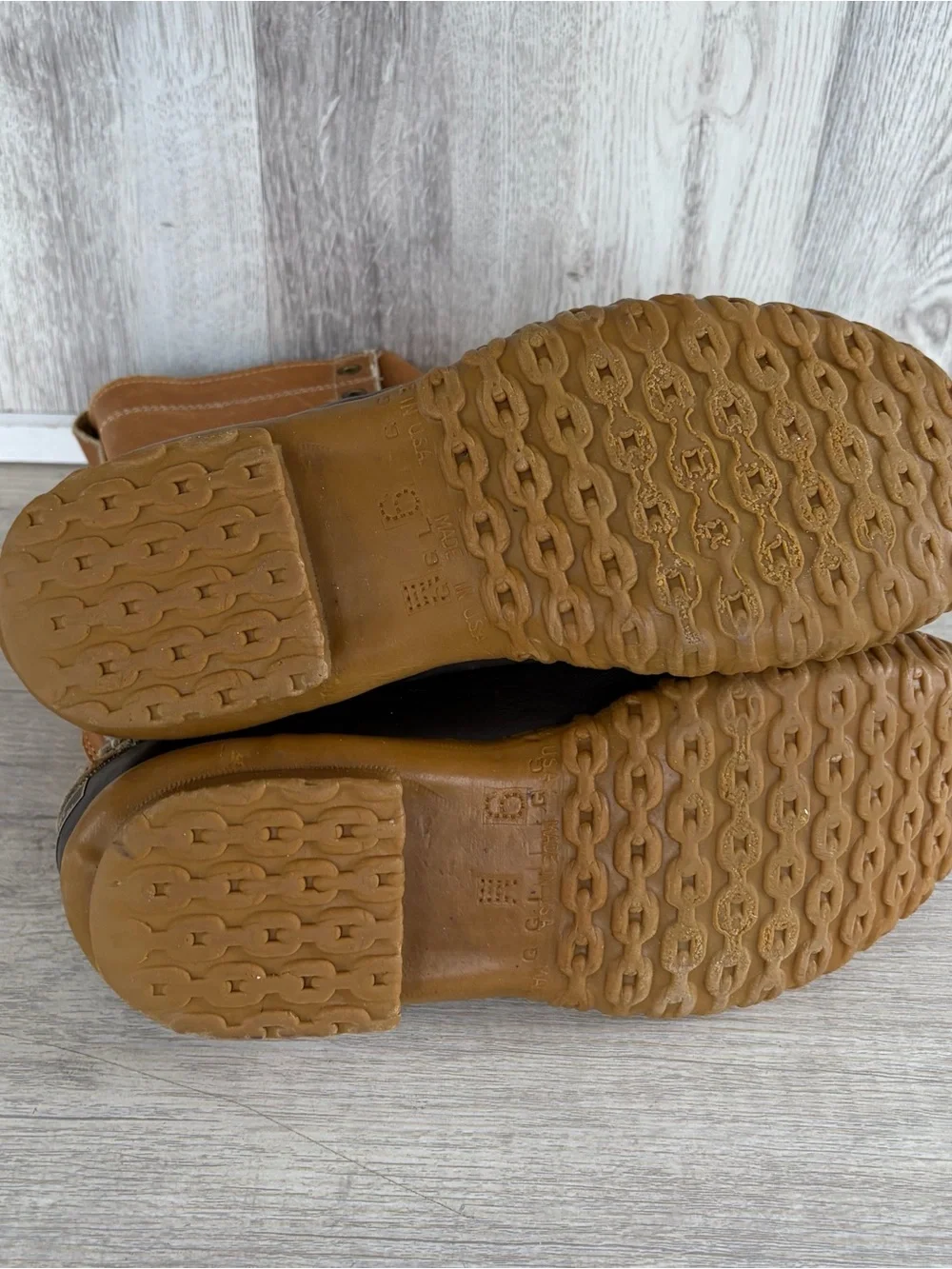 Vintage LL Bean Boot Maine Hunting Shoe Duck Bean  Brown Made In USA Mens